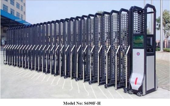 Puerta retractable eléctrica automática con la malla hasta la altura de los 2.5m, puerta de seguridad