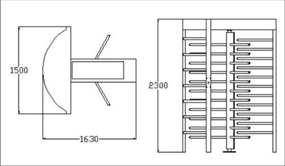 Seguridad completa del torniquete de la altura de la pantalla LED Ent