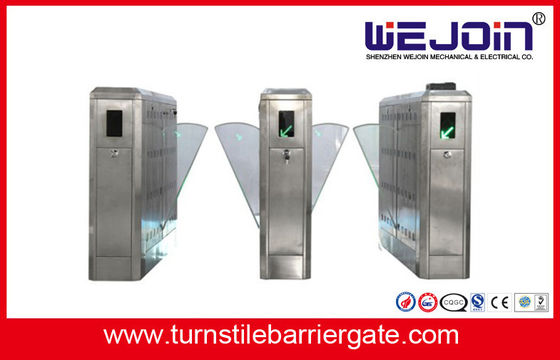 Del acero puerta auto inoxidable de la barrera de la aleta del control de acceso por completo - con el canal doble
